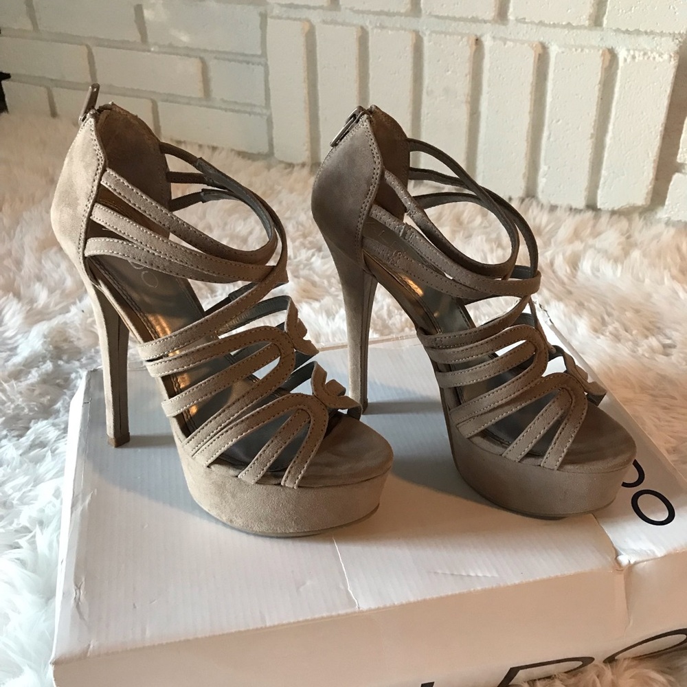 Aldo Beige Strappy Heels